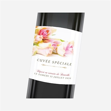 Etiquette de bouteille départ retraite invitation florale