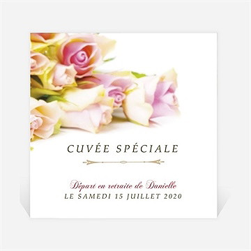 Etiquette de bouteille départ retraite invitation florale - Etiquette