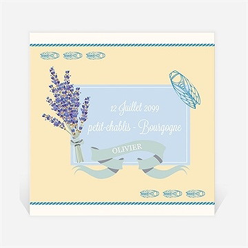 Etiquette de bouteille départ retraite cigales et lavande - Etiquette seule