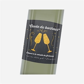 Etiquette de bouteille départ retraite trinquons mes amis !