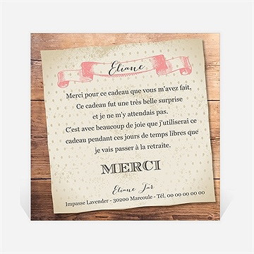 Remerciement départ à la retraite un beau chêne - Dos de la carte