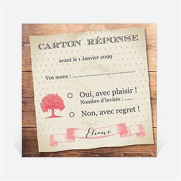 Carton réponse départ à la retraite un beau chêne