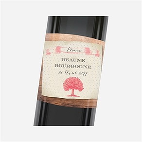 Etiquette de bouteille départ retraite un beau chêne