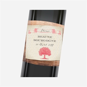 Etiquette de bouteille départ retraite un beau chêne