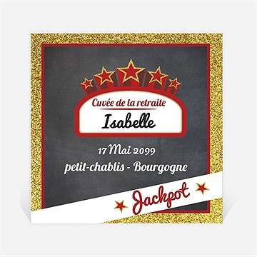 Etiquette de bouteille départ retraite retraite jackpot - Etiquette