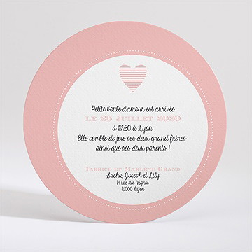 Faire-part naissance belle inscription photo - Dos du faire-part