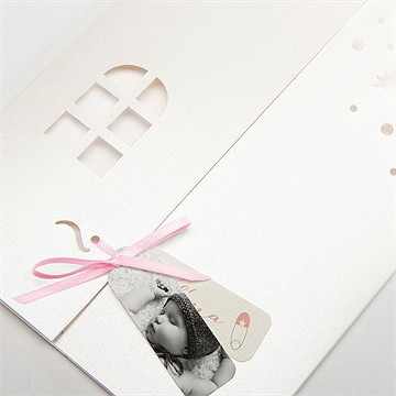 Faire-part naissance faire part fille 2 volets - Détail du faire-part