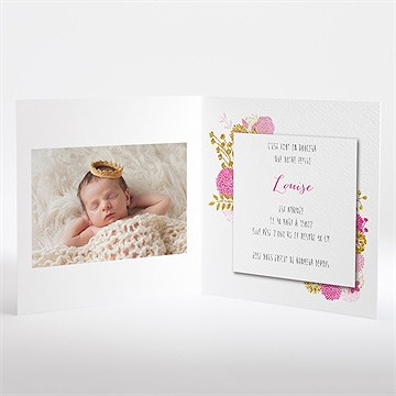 Faire-part naissance bouquet fille vintage - Intérieur du faire-part