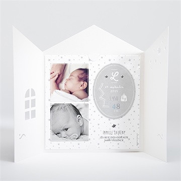 Faire-part naissance douceur et bonheur - Intérieur de la pochette