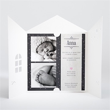 Faire-part naissance original photo tendance - Intérieur de la pochette