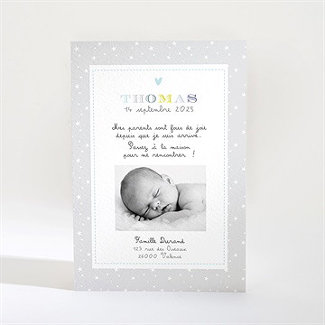 Faire-part naissance notre petit gars - Dos du faire-part