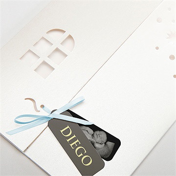 Faire-part naissance silhouette petit garçon - Détail de la pochette