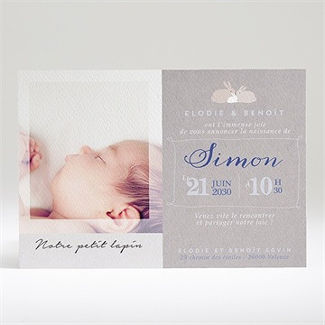 Faire-part naissance un petit ange est né ! - Dos du faire-part