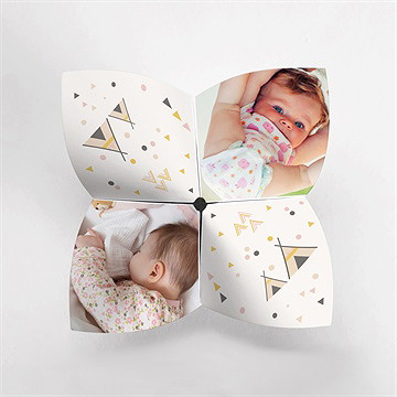 Faire-part naissance motifs géométriques - Côté gauche