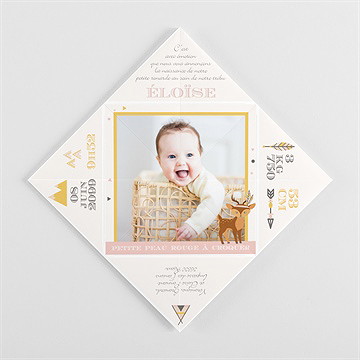 Faire-part naissance motifs géométriques - Côté droit