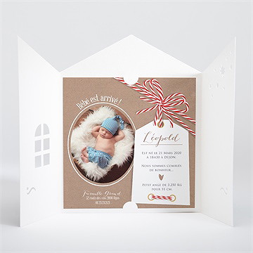 Faire-part naissance faire part petite maison - Intérieur de la pochette