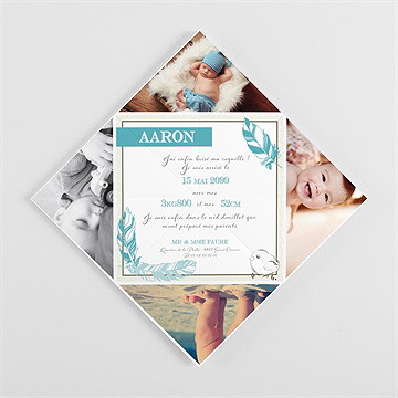 Faire-part naissance j'ai brisé ma coquille - Vue de profil 2