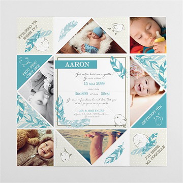 Faire-part naissance j'ai brisé ma coquille - Vue intérieure