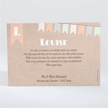 Remerciement naissance farandoles kraft photos - Dos de la carte