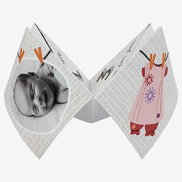 Faire-part naissance original et sympa - Vue de côté 1