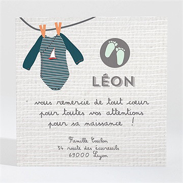 Remerciement naissance petites tenues photo vintage