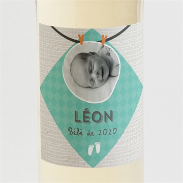 Etiquette de bouteille naissance petites tenues photo vintage