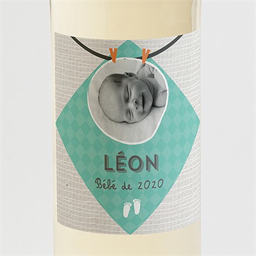 Etiquette de bouteille naissance petites tenues photo vintage