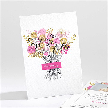 Remerciement naissance bouquet fille vintage