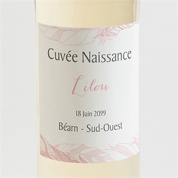 Etiquette de bouteille naissance annonce fille originale