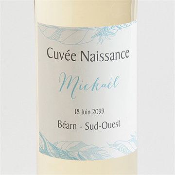 Etiquette de bouteille naissance photo bébé avec bracelet