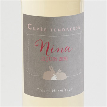 Etiquette de bouteille naissance une petite puce est née !