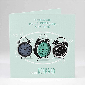 Carte invitation départ à la retraite l'heure a sonné...