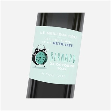 Etiquette de bouteille départ retraite l'heure a sonné...