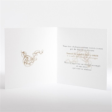 Carte invitation départ à la retraite original et vintage - Intérieur de la carte