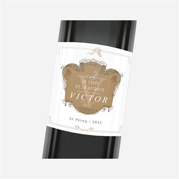 Etiquette de bouteille départ retraite original et vintage