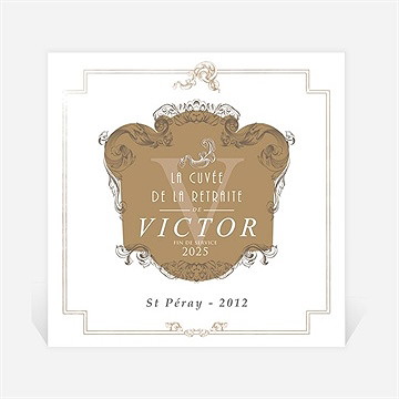 Etiquette de bouteille départ retraite original et vintage - Etiquette seule