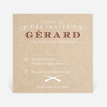 Carton réponse départ à la retraite vive la chasse!