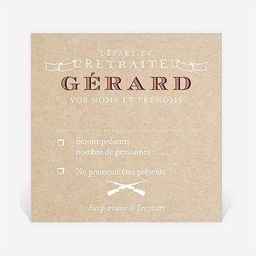 Carton réponse départ à la retraite vive la chasse!