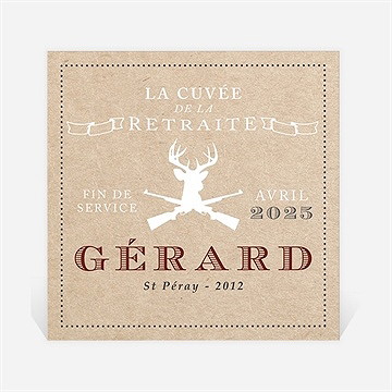 Etiquette de bouteille départ retraite vive la chasse! - Etiquette