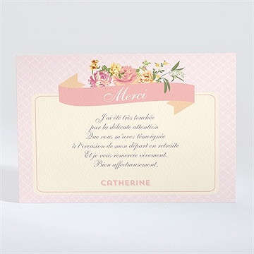 Remerciement départ à la retraite vent printanier - Dos du faire-part