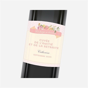 Etiquette de bouteille départ retraite vent printanier