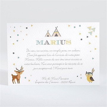 Remerciement naissance la tribu s’agrandit! - Dos de la carte