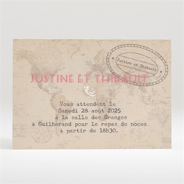 Carton d'invitation mariage joli passeport enveloppe