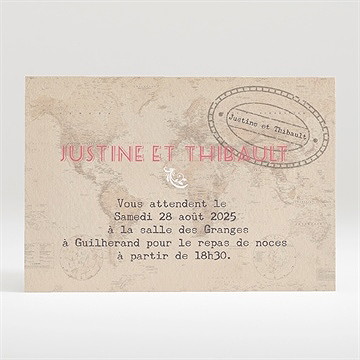 Carton d'invitation mariage joli passeport