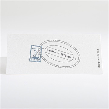 Marque-place mariage joli passeport - Dos du marque-place