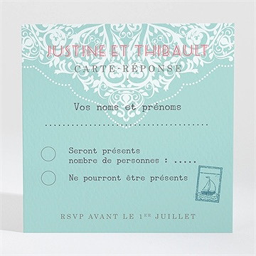 Carton réponse mariage joli passeport