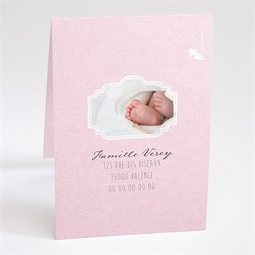 Faire-part naissance elégante fille - Dos du faire-part
