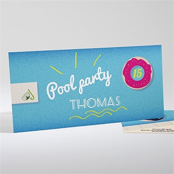 Invitation anniversaire fête autour de la piscine