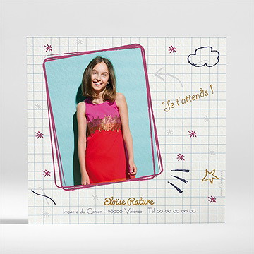 Invitation anniversaire dessiné à la main - Dos de la carte