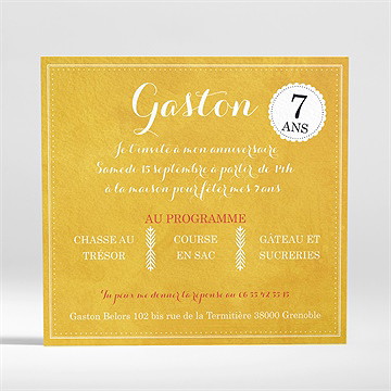 Invitation anniversaire programme de mon anniversaire - Dos de la carte